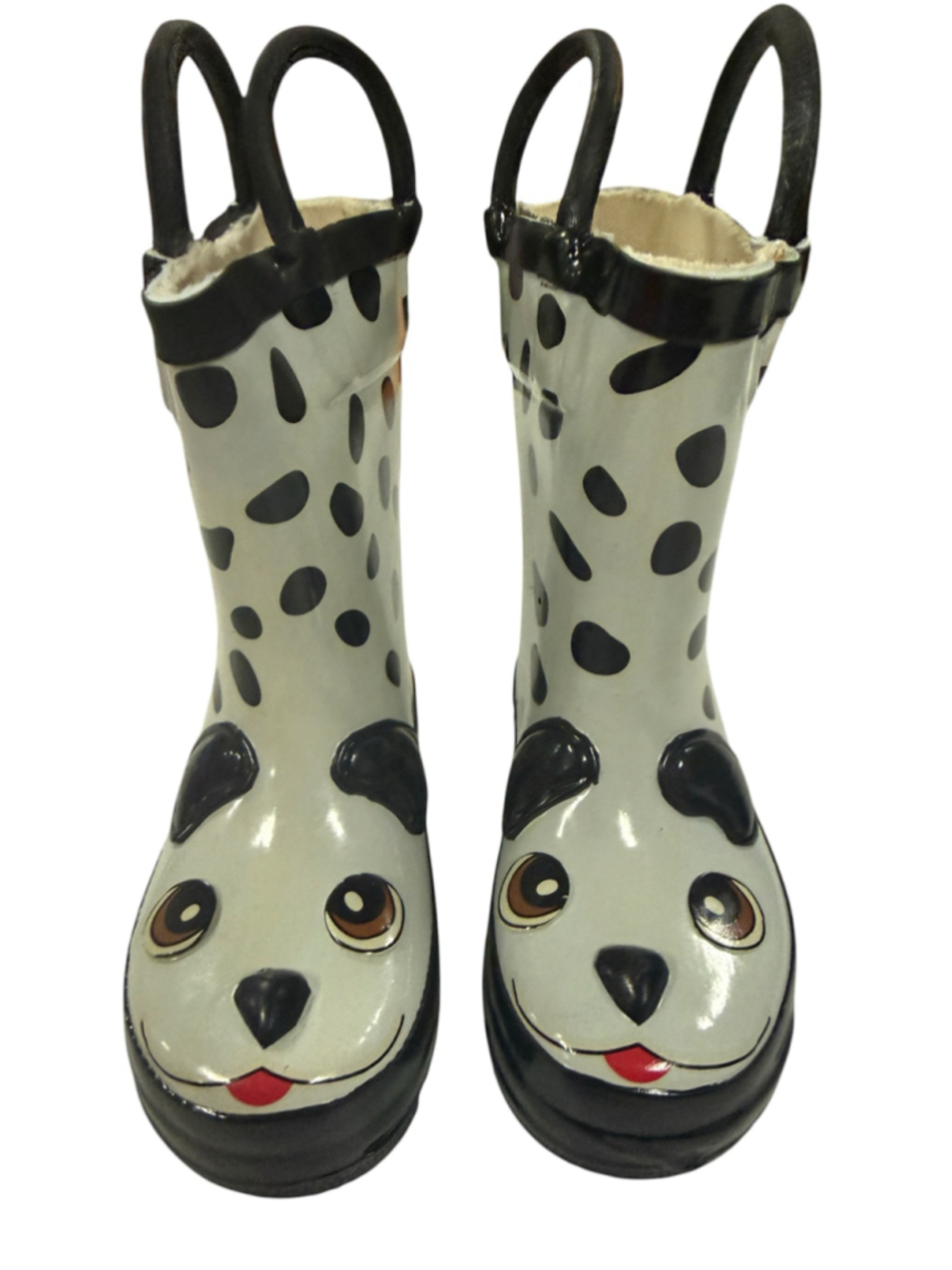 Western Chief Kids Dalmatian Rain Boots Size 5 White Black